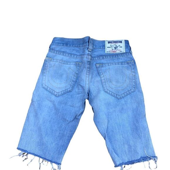 True Religion Jean Shorts Size 30 STRAIGHT Blue - Picture 2 of 9